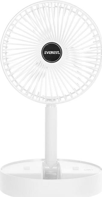 Everest EFN-605 Masaüstü Şarj Edilebilir Beyaz 800mAh Usb Fan