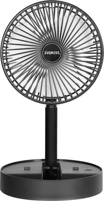 Everest EFN-605 Masaüstü Şarj Edilebilir Siyah 800mAh Usb Fan