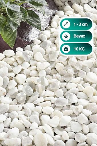 Bozsan Beyaz Dolomit Taş 10 Kg 1-3Cm Dolomit Taşı Bahçe Süs Akvaryum Taşı Dere Çakıl Taşı