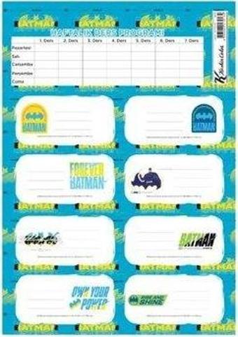 Keskin Color Batman Ders Programlı Etiket 3 Yaprak 220130-09