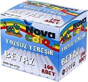 Nova Color Nc-4112 Beyaz Tebeşir Tozsuz 100 Lü
