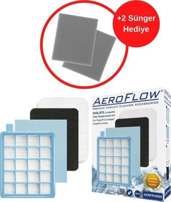 Aeroflow Philips Beko Bks 5534F Süpürge Toz Haznesi Uyumlu Hepa Filtre Seti + 2 Adet Sünger