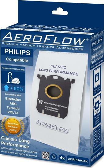 Aeroflow Philips Uyumlu Classic Long Performance Toz Torbası 4'Lü 5415674