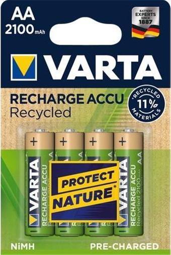 Varta Recharge Accu Recycled Aa 2100 mAh Şarjlı Kalem Pil 4'lü