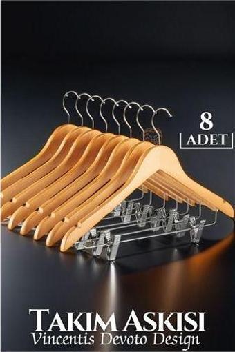 Takım Askısı Ceket Etek Pantolon Kıskaçlı 8 Adet Vincentis Devoto Design