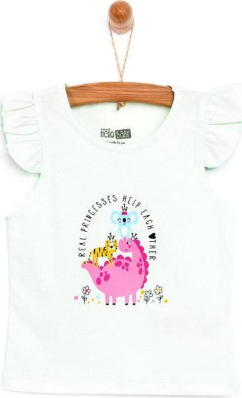 HelloBaby Basic Hayvan Baskılı Atlet Tshirt Kız Bebek