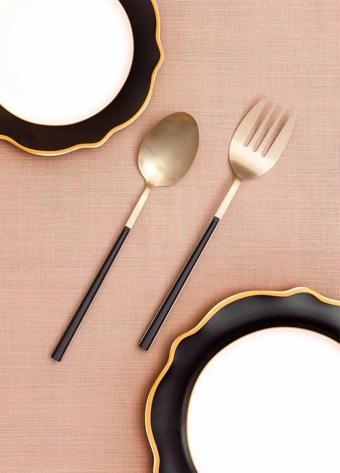 The Mia Bianco Salata Servis Takımı Gold 2 Parça CKB 0248