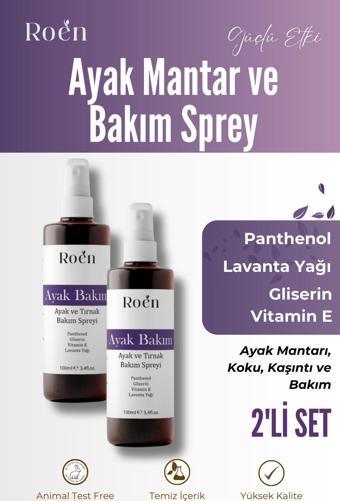 Roen Ayak Mantar, Koku, Kaşıntı Ve Bakım Spreyi Panthenol Ve Vitamin Destekli 200 Ml (100Mlx2)