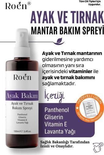 Roen Ayak Ve Tırnak Mantarı, Kötü Koku Ve Mantar Bakım Spreyi Panthenol Ve Vitamin Destekli 100 Ml