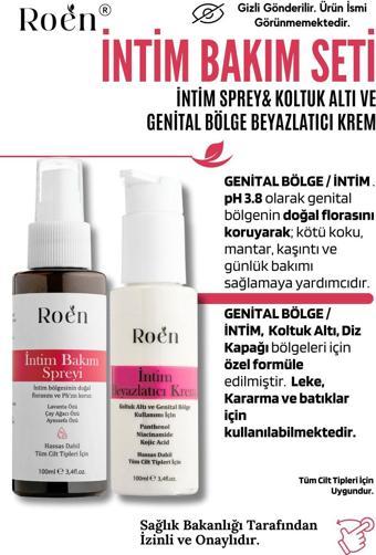 Roen Genital Bakım Seti, Ph Dengel İntim Sprey& Koltuk Altı Ve Genital Bölge Beyazlatıcı Krem