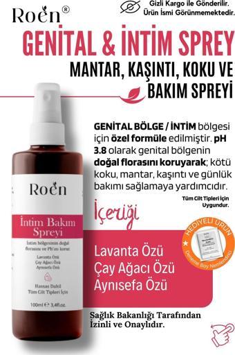 Roen Genital Bölge Koku Giderici, Kaşıntı, Akıntı Ve Mantar Giderici Intim Spreyi Ph 3.8 100 Ml
