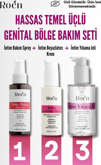 Roen Hassas Temel Üçlü Genital Bakım Seti, İntim Sprey, İntim Beyazlatıcı Krem Ve İntim Yıkama Jeli