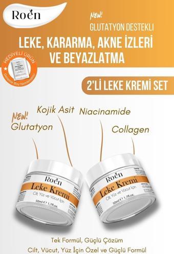 Roen Leke Kremi, Kararma Ve Akne Lekeleri, Glutatyon Içeren Leke Kremi Beyazlatıcı Kremi (50Mlx2)