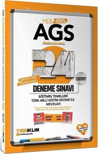 Yediiklim 2025 MEB-AGS Eğitimin Temelleri ve Türk Milli Eğitim Sistemi ile Mevzuatı 24 Deneme - Yediiklim Yayınları