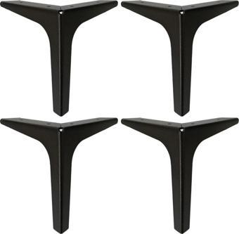 15 Cm Elegance Lüks Metal Mobilya Koltuk Baza Ayağı Siyah (4 Adet) 