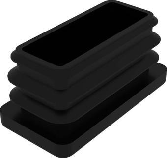 20x40 Mm Plastik Masa Sandalye Kutu Profil Tapası Siyah (10 Adet) 