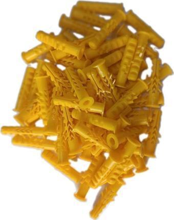 8 mm Plastik Sarı Renkli Dübel (500 Adet) 