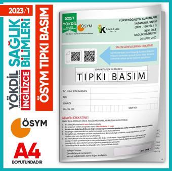 2023/1 YÖKDİL İngilizce SAĞLIK BİLİMLERİ ÖSYM Çıkmış Soru Tıpkı Basım Deneme Kitapçığı Türkiye Genel - Karakutu Yayınları