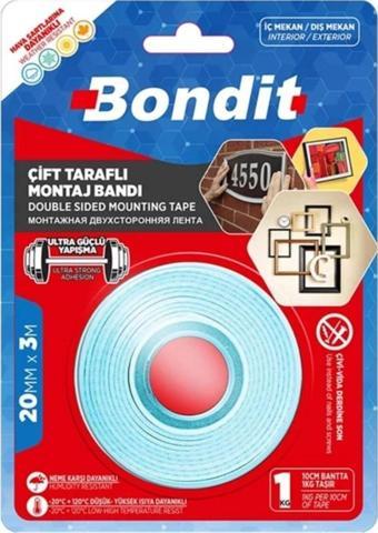 Bondit Çift Taraflı Montaj Bandı 20 Mm X 3 Metre (bnmd2030)