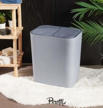 Perotti 13252 Milton Grey 15lt 2`li Çöp Kovası