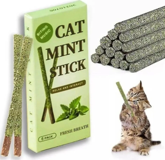 TİNEKE 6 Adet Doğal Meyve Aromalı Matatabi Çubuğu Catnip Stick Kedi Catnip Dalı Cat Mint Stick