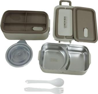 Aryıldız Bento Dikdörtgen 2 Katlı Lunch Box Yemek Termosu Bej 2000 ml