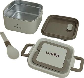 Aryıldız Bento Kare Lunch Box Yemek Termosu Bej 700 ml