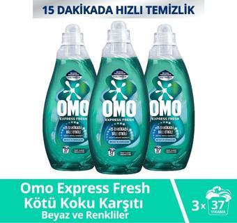 Omo Express Fresh Kötü Koku Karşıtı Beyaz ve Renkliler Sıvı Çamaşır Deterjanı 3 x 1480 ML