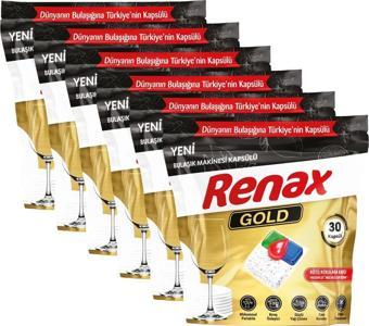 Renax Gold Bulaşık Makinesi Kapsülü Hepsi Bir Arada 30 lu x 6 Adet