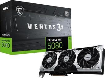 MSI GeForce RTX 5080 VENTUS 3X OC PLUS 16GB DLSS 4 256 Bit GDRR7 Ekran kartı