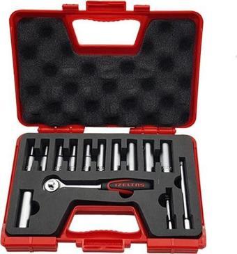 İzeltaş 1107006014 1/4'' Derin Lokma Anahtar Takımı (14 Parça)