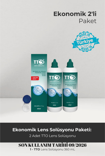 TTO LENS SOLÜSYONU 360 ML 2 ADET SON KULLANIM TARİHİ 9/2026