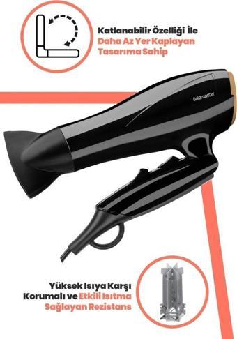 GOLDMASTER KARAYEL GM-7162 SAÇ KURUTMA MAK. GOLD