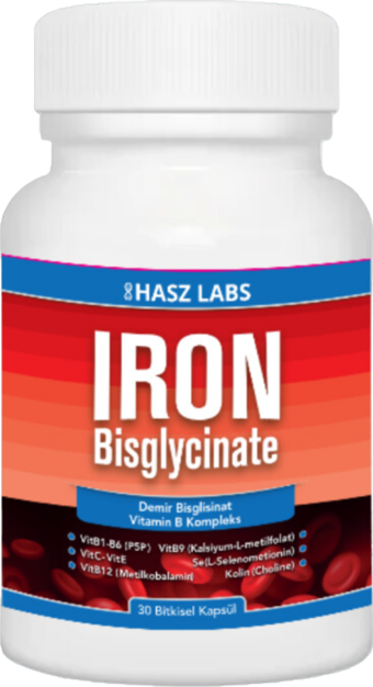 Hasz Labs Iron Bisglicinate & Vitamin B Kompleks 30 Kapsül