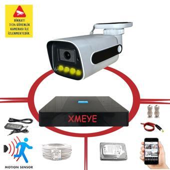 Bises 1 Kameralı Hareket Algılayan 5 MP Lens 4 Warm Led Gece Renkli Gösteren Güvenlik Kamerası Seti BS 784W