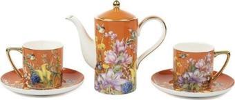 Mikasa Moor Garden Turuncu 2'li Duble Kahve Seti ve Demlik 200CC P362.378844