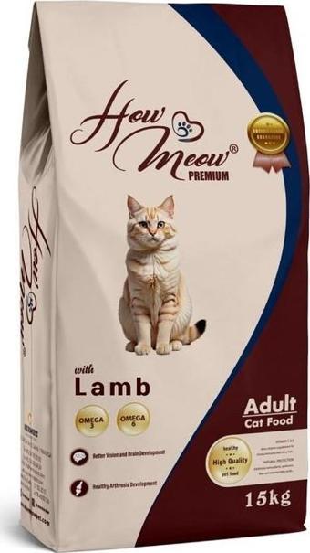 HOW MEOW YETİŞKİN KEDİ KURU MAMASI KUZULU 15 KG