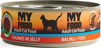 MY FOOD 12 ADET JÖLELİ PARÇA ETLİ YETİŞKİN KEDİ YAŞ MAMASI BALIKLI 100 GRAM