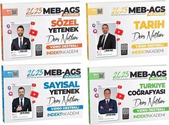 İndeks Akademi 2025 MEB-AGS Akademisi Sözel+Sayısal Yetenek+Tarih+Türkiye Coğrafyası Ders Notları 4lü - İndeks Akademi Yayıncılık