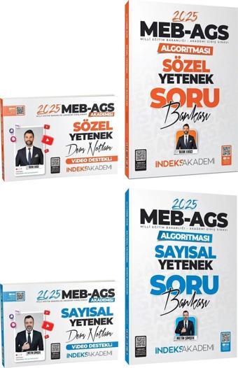 İndeks Akademi 2025 MEB-AGS Akademisi Sözel+Sayısal Yetenek Ders Notları + Soru Bankası 4 lü Set - İndeks Akademi Yayıncılık