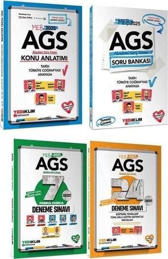 Yediiklim 2025 MEB-AGS Tarih, Türkiye Coğrafyası, Anayasa Konu + Soru Bankası + Eğitimin Temelleri ve Türk Milli Eğitim  - Yediiklim Yayınları