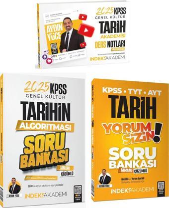 İndeks Akademi 2025 KPSS Tarih Akademisi Video Ders Notları + Soru Bankası 3 lü Set - Aydın Yüce - İndeks Akademi Yayıncılık