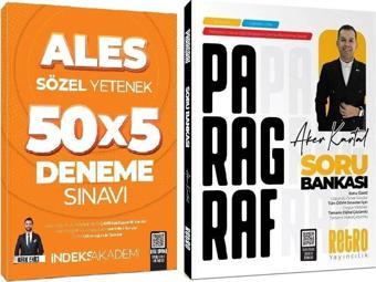 Retro + İndeks 2025 ALES Paragraf Soru Bankası + Sözel Yetenek 5 Deneme 2 li Set - Aker Kartal Retro + İndeks Akademi Ya - Retro Yayıncılık