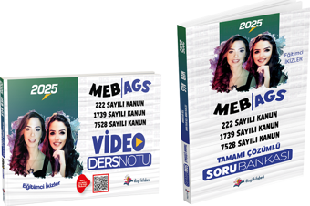 Dizgi 2025 MEB AGS Mevzuat Bilgisi Video Ders Notu + Soru Bankası 2 li Set - Eğitimci İkizler Dizgi - Dizgi Kitap Yayınları