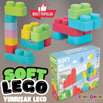 Yumuşak Soft Lego Seti 12 Parça - Büyük Yumuşak Bloklar - Büyük Soft Lego Oyuncakları - Yumuşak Lego