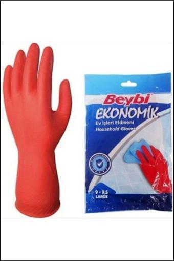 Beybi Ekonomik Ev Işleri Ve Bulaşık Eldiveni 9 9.5 L Beden (5 Çift)