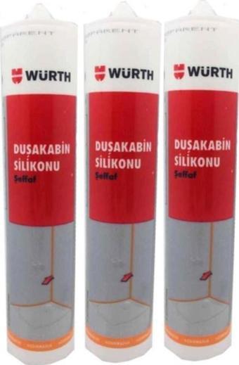Würth Duşakabin Silikonu Şeffaf 3'Lü Set