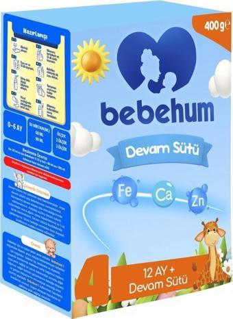 Bebehum 4 Devam Sütü 400 Gr 12+ Ay