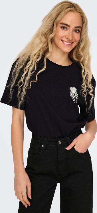 Only Kadın Onlvıta Bisiklet Yaka Kısa Kol %100 Pamuk T-Shirt 15343769 Siyah