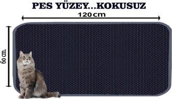 Kedi Kumu Wc Önü Xxl Büyük Boy Elekli Tuvalet Önü Gri Kedi Kumu Paspası 60x120 Cm